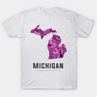 Michigan state map abstract pink T-Shirt